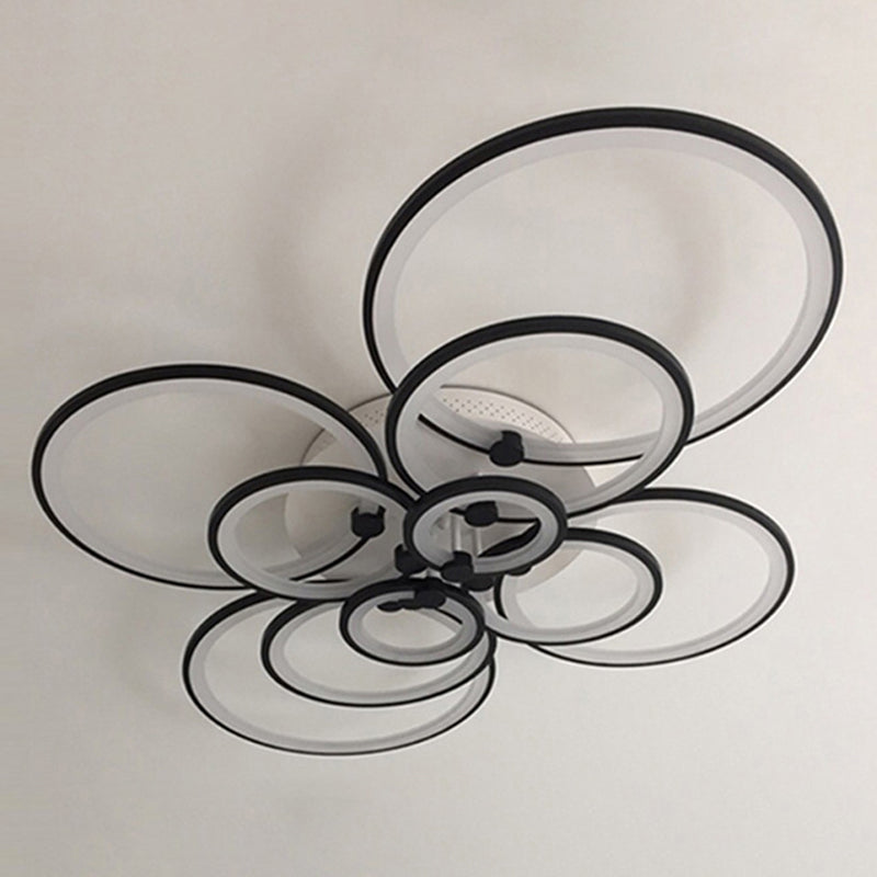 Modern Circular Shade LED Indoor Ceiling Light with Acrylic Shade Semi Flush Mount