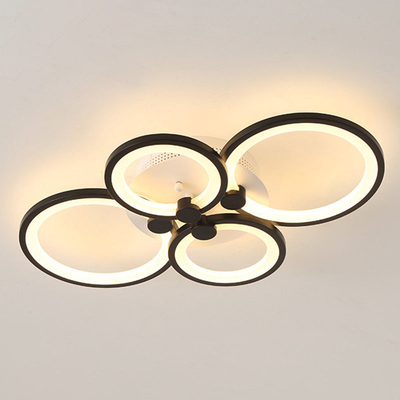 Modern Circular Shade LED Indoor Ceiling Light with Acrylic Shade Semi Flush Mount