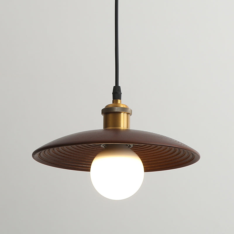 Schotelvormige thee -plafond hanger lamp houten 1 lamp eenvoud hangend licht