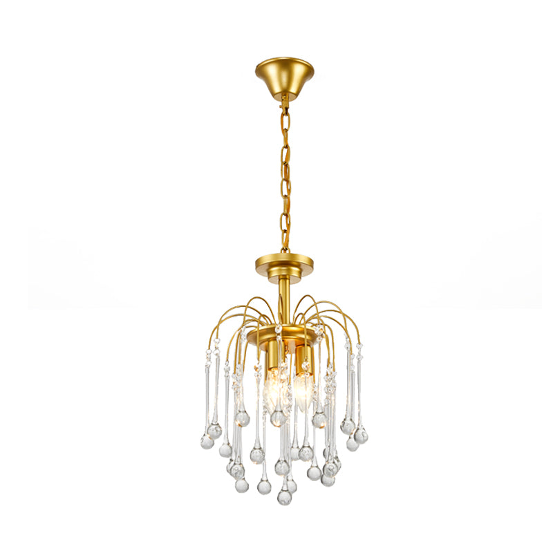 Clear/Deep Tan Crystal Sputnik Pendant Chandelier Traditionary 3/5/6 Bulbs Ceiling Hanging Light in Gold