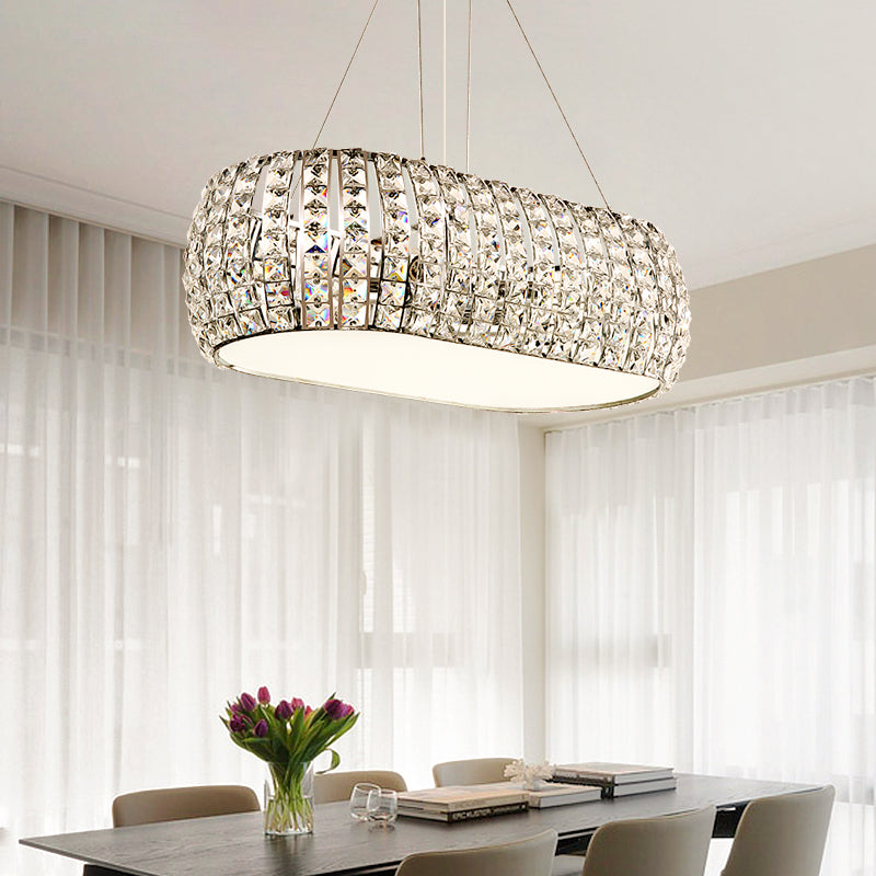 Láser Corte de lámpara de techo tradición Clear Crystal 6 cabezas de oro suspensión Luz