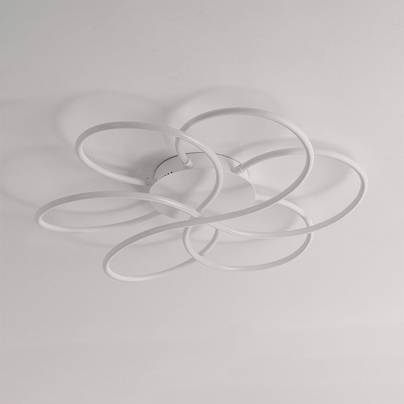 Twist Linear Semi Flush Mount Light Modern Minimalist Metal LED Techo Monte de altura para pasillo