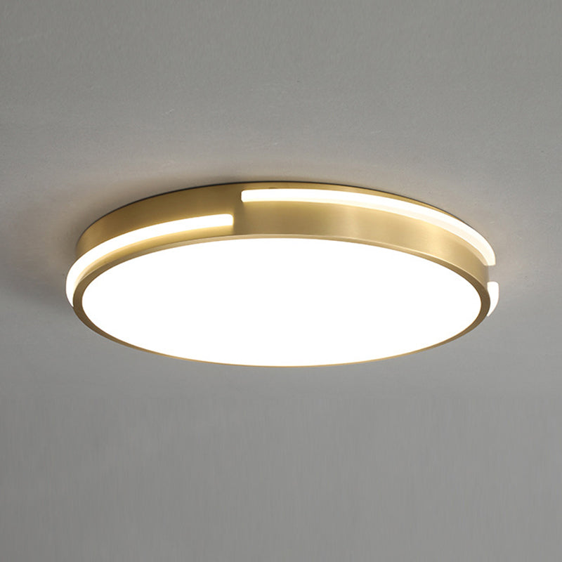 Modern Minimalist Metal Flush Mount Ceiling Lamp Gold Round Shape LED Flush Mount Lighting for Bedroom