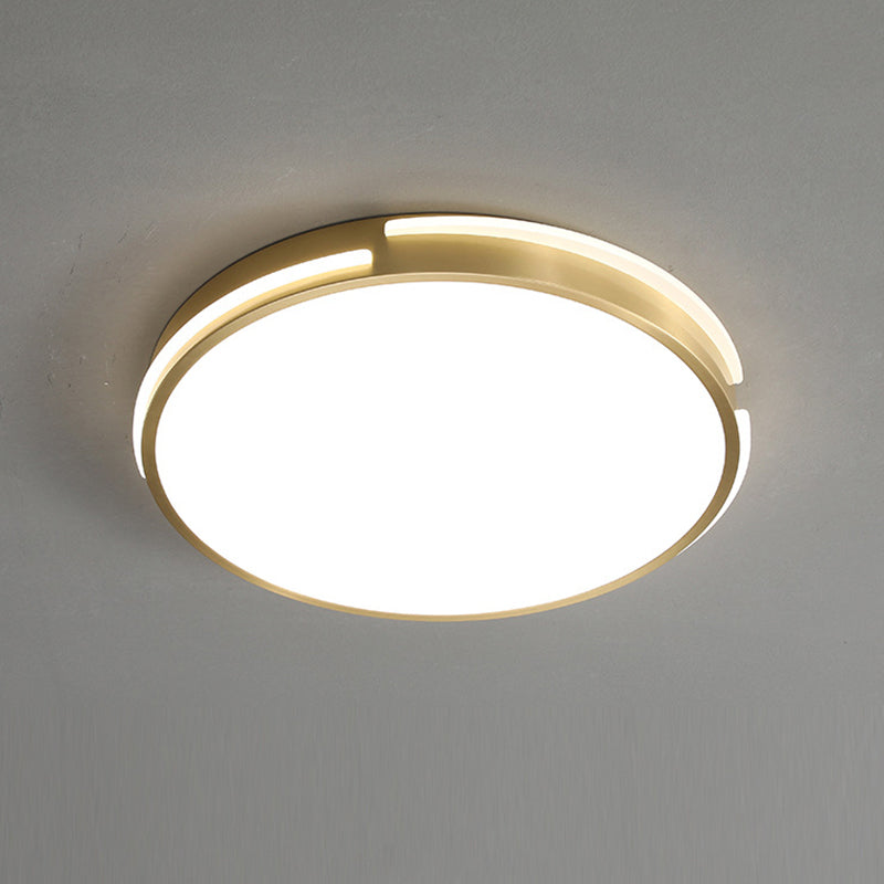 Modern Minimalist Metal Flush Mount Ceiling Lamp Gold Round Shape LED Flush Mount Lighting for Bedroom