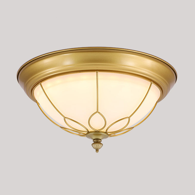 American Ceiling Light 1 Head Frosted Glass Lampshade Painted Ceiling Tray Bedroom Ceiling Lamp
