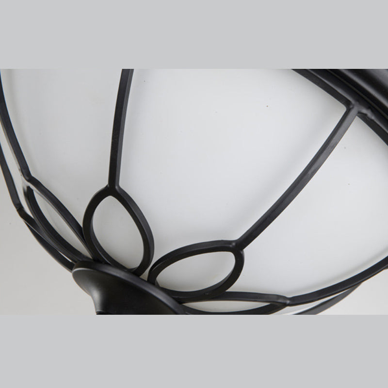 American Ceiling Light 1 Head Frosted Glass Lampshade Painted Ceiling Tray Bedroom Ceiling Lamp