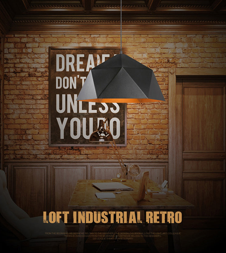 Diamond Dining Room Pendant Ceiling Light  Modern Style Metal 1 Light Hanging Ceiling Light