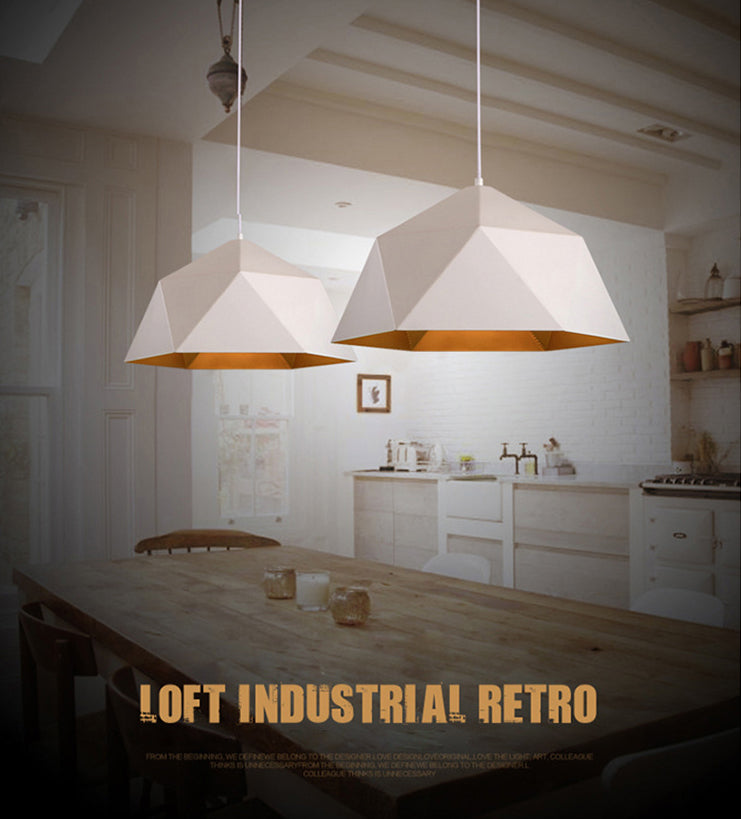 Diamond Dining Room Pendant Ceiling Light  Modern Style Metal 1 Light Hanging Ceiling Light
