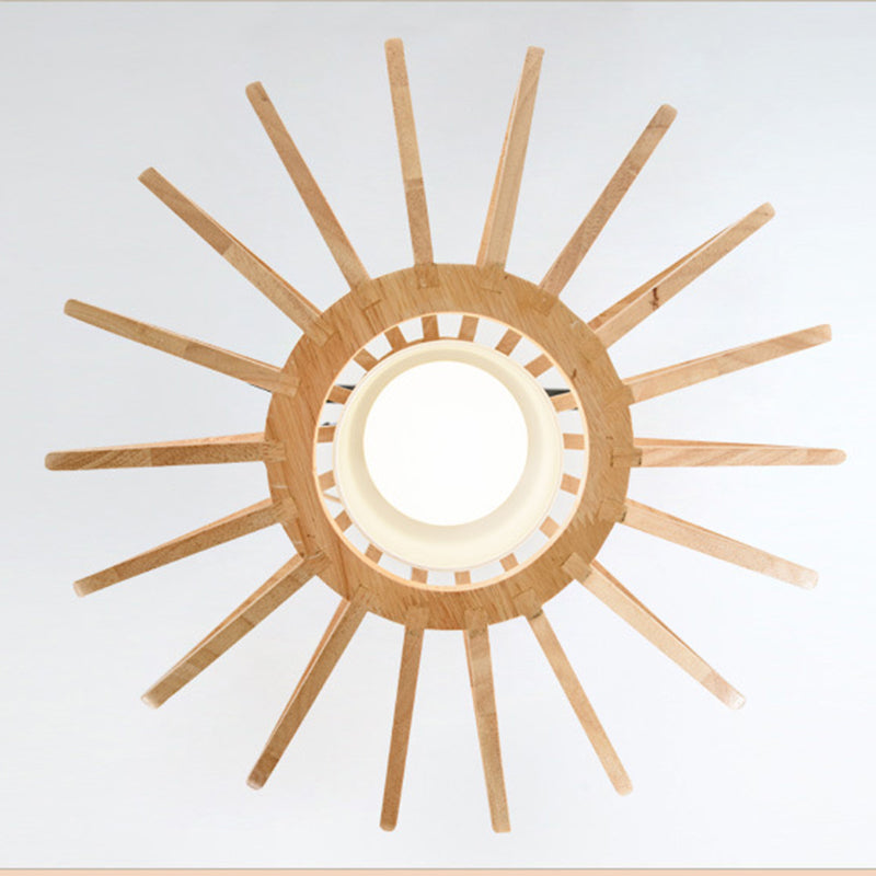 Moderne einfache hölzerne Kronleuchter Diamant Form 1 Leichte Gummiholz ​​-Holzlampenkörper für das Restaurant