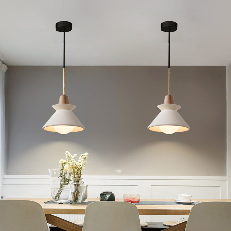 Nordic Simple Cement Single Head Chandelier Hardware Boom Wooden Lamp Holder for Bedroom Headboard