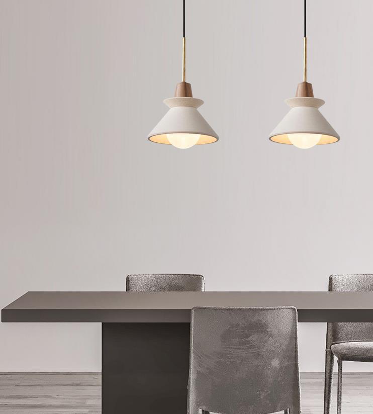 Nordic Simple Cement Single Head Chandelier Hardware Boom Wooden Lamp Holder for Bedroom Headboard