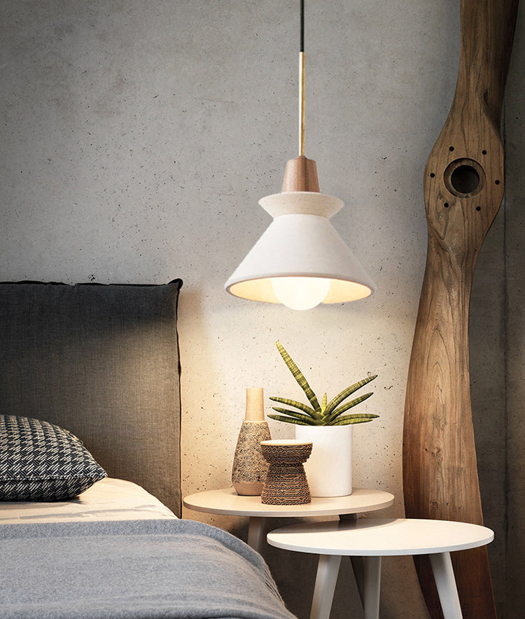 Nordic Simple Cement Single Head Chandelier Hardware Boom Wooden Lamp Holder for Bedroom Headboard