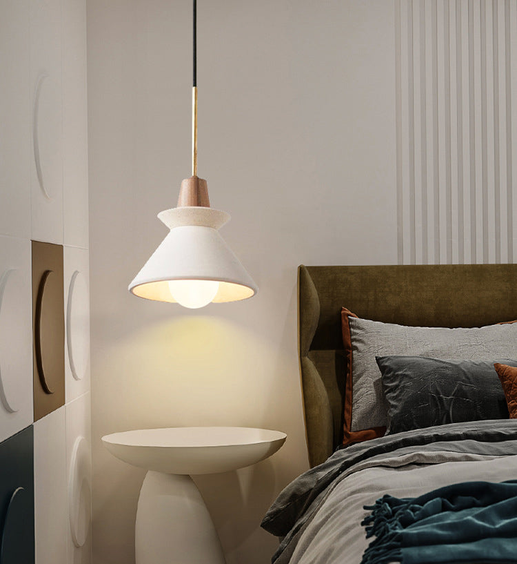 Nordic Simple Cement Single Head Chandelier Hardware Boom Wooden Lamp Holder for Bedroom Headboard