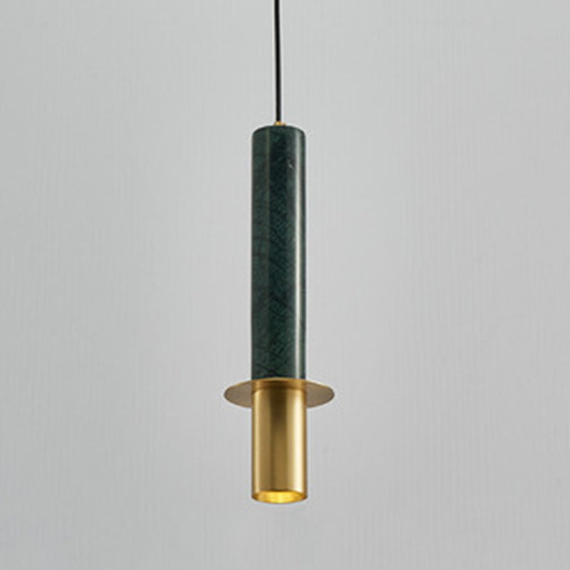 Nordic Modern Long Cylindrical Shape Pendant Light Stone Small Suspension Light  for Living Room