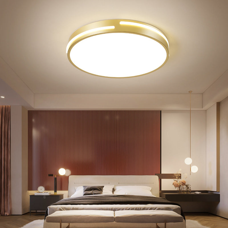 Modern Minimalist Metal Flush Mount Ceiling Lamp Round Shape LED Flush Mount Lighting for Bedroom