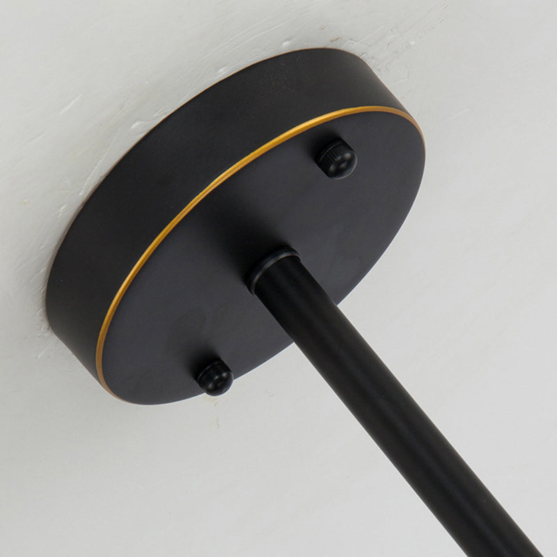 Nordic Style Metal Lighting Chandelier Cylindrical Double-layer Glass Shade Suspension Light for Dining Room