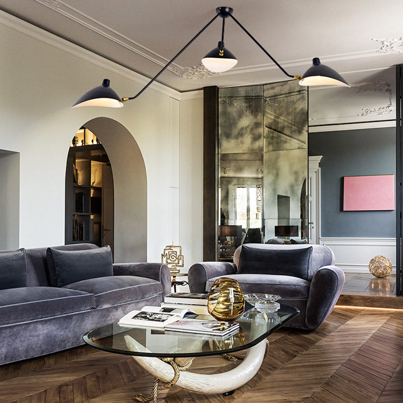 Platypus plafondarmatuur postmodern metalen 3-licht zwarte hanglamp voor eetkamer