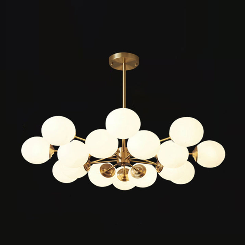 Lampada lampadina a forma molecolare dorata Ombrata di vetro bianco sfera moderno Stile semplicità Stile per sala da pranzo
