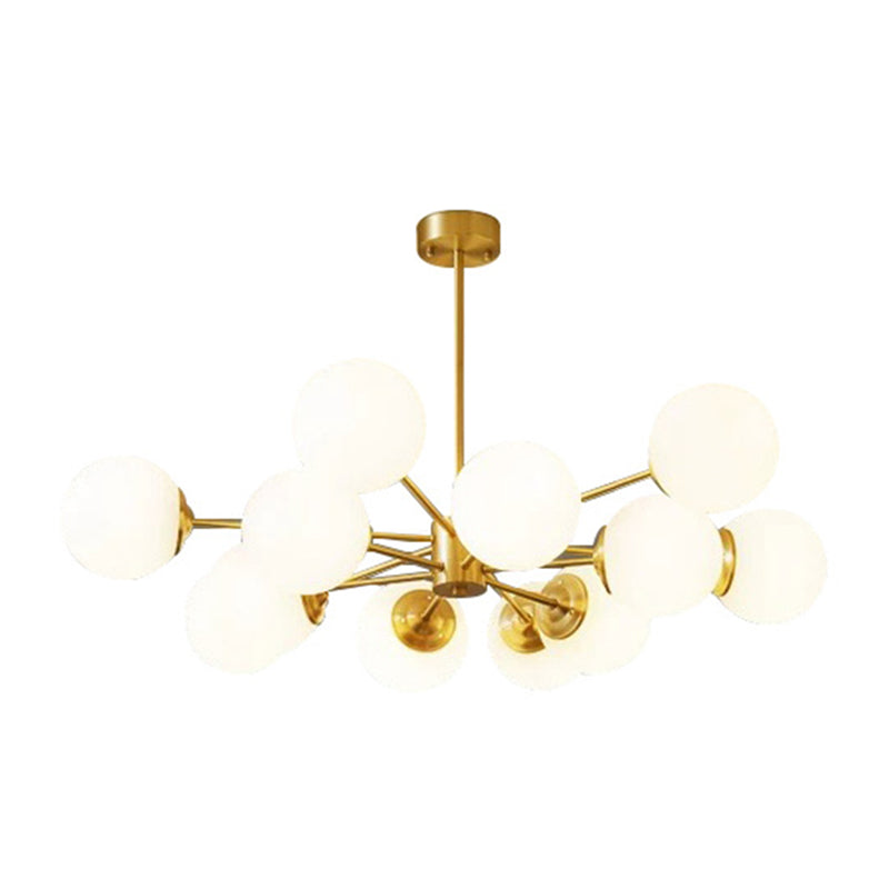 Lampada lampadina a forma molecolare dorata Ombrata di vetro bianco sfera moderno Stile semplicità Stile per sala da pranzo