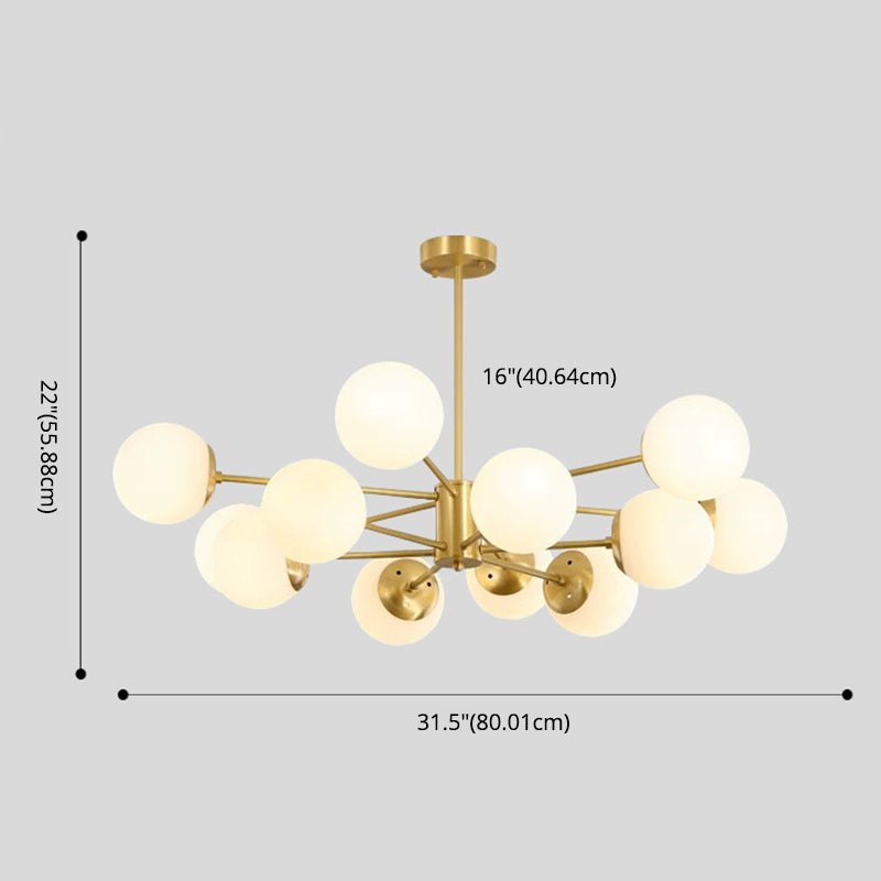 Lampada lampadina a forma molecolare dorata Ombrata di vetro bianco sfera moderno Stile semplicità Stile per sala da pranzo