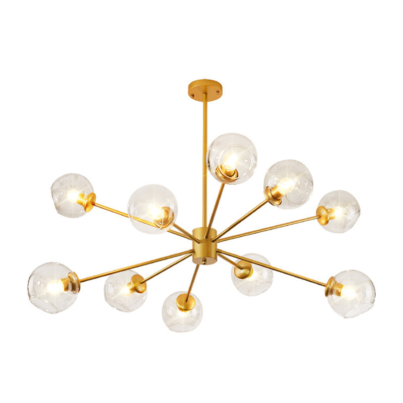 Lampadario in metallo in stile nordico in vetro trasparente in vetro sfumatura molecolare Modellazione molecolare Ciondolo per soggiorno