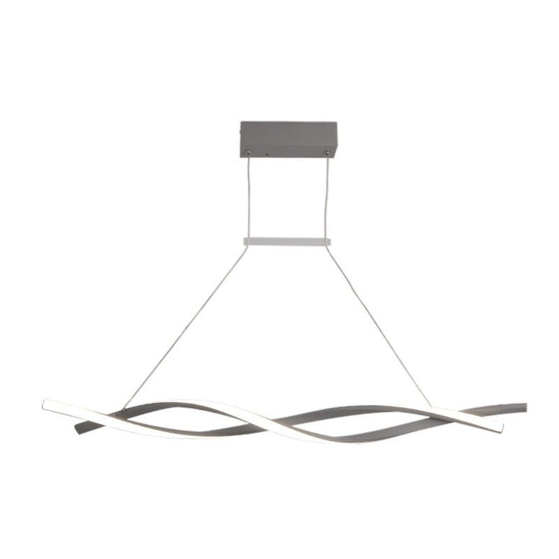 Minimalist LED Island Light Nordic Style Winding Lines Suspension Lighting Fixture for Kitchen Bar