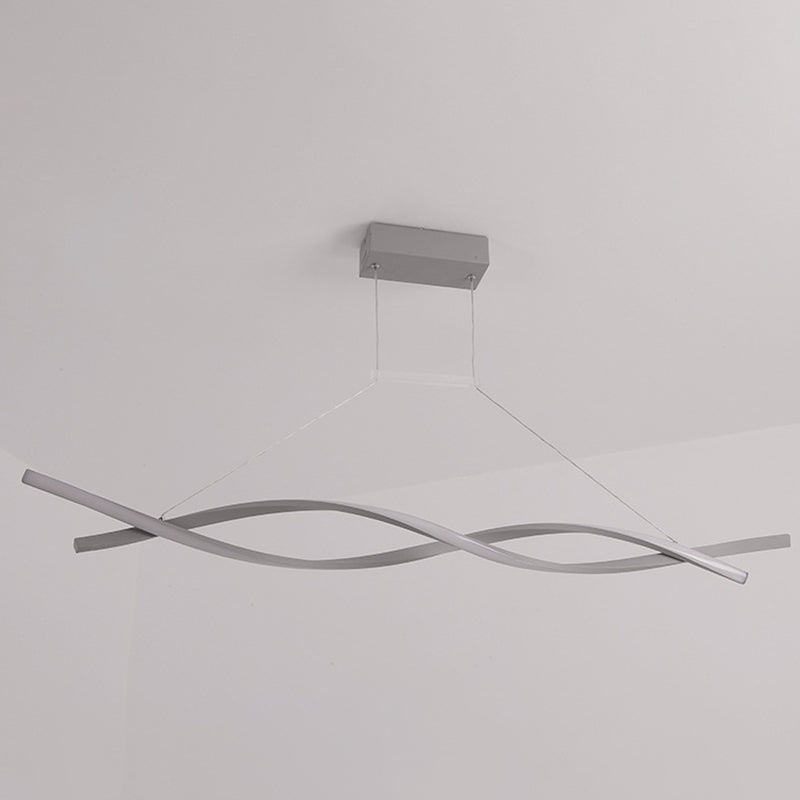 Minimalist LED Island Light Nordic Style Winding Lines Suspension Lighting Fixture for Kitchen Bar