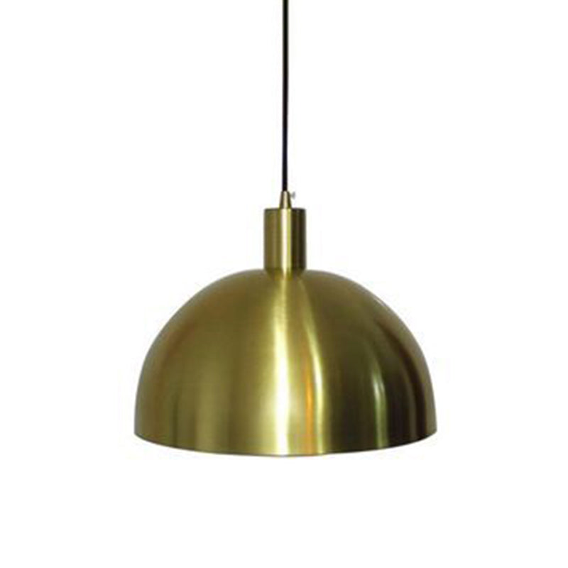 Postmoderne 1-Bulb Suspension Lamp Brass Koepel Paarlamp met metalen schaduw
