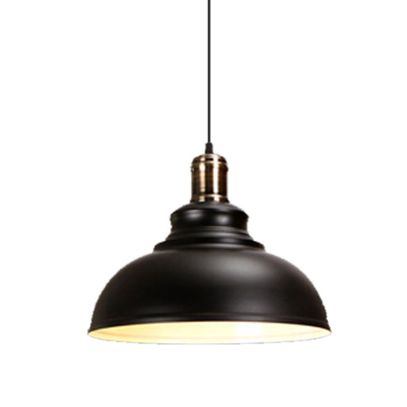 1 Light Dome-Shaped Hanging Lights Retro Industrial Metal Ceiling Fixture for Coffee Shop