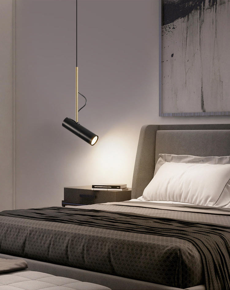 Metall Tubular Spotlight Anhänger postmodern 1 Kopf Rotatable Lesebuchlicht für Schlafzimmer