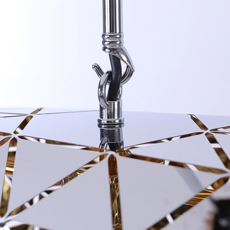Chrome Laser-Cut Pendant Lamp Decorative Postmodern Stainless Steel Suspension Light