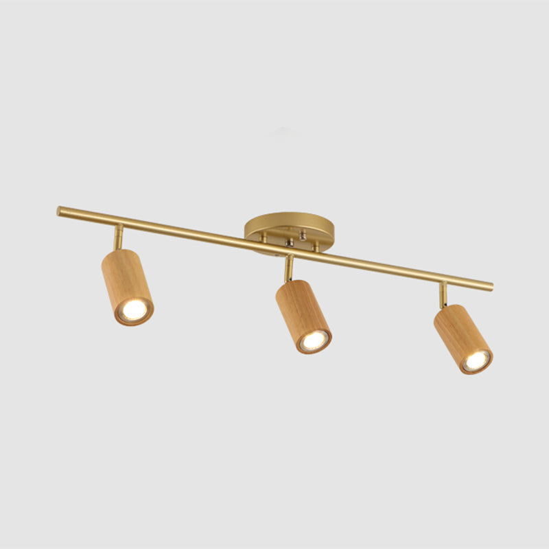 La voie en bois cylindrique simple met en lumière l'éclairage de voie de plafond semi-affleurant pour le foyer