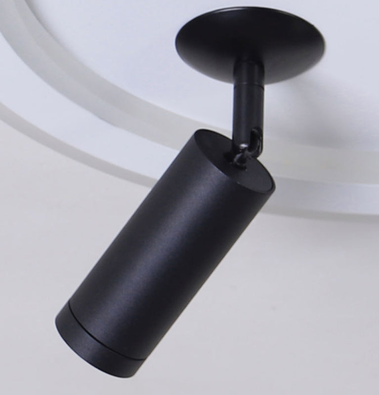 New Modern LED Flush Ceiling Lights Iron Circular Flush Mount Lamp with 2 Spotlights