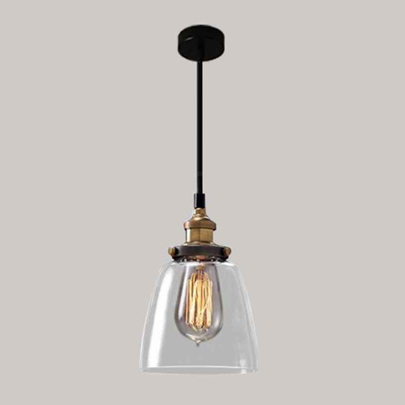 1 leichte Anhänger leichte Vintage Industrial Minimalist Glass Schatten Esszimmer Hängende Lampe