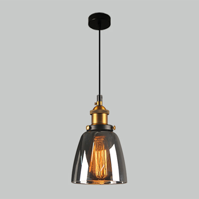 1 leichte Anhänger leichte Vintage Industrial Minimalist Glass Schatten Esszimmer Hängende Lampe