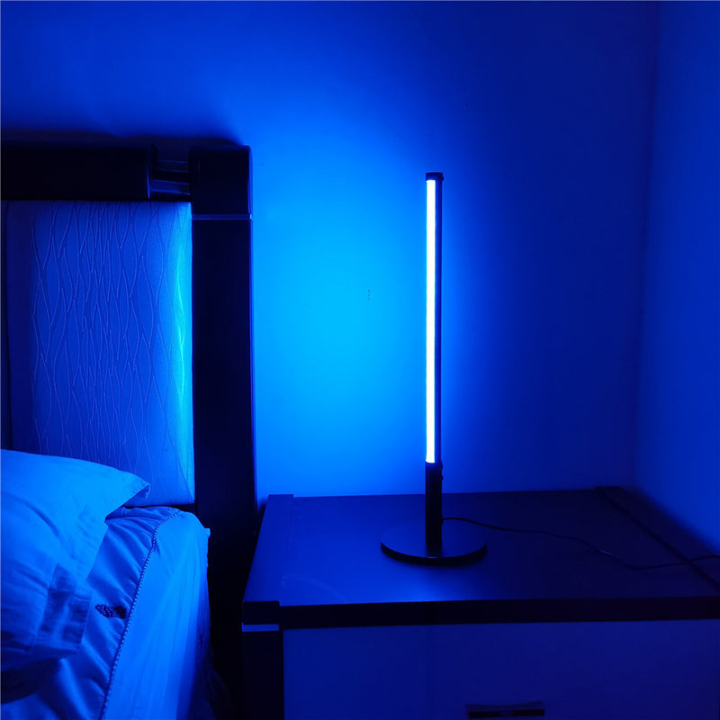 Lampada da comodino a forma di tavolo a forma di asta nera per camera da letto per camera da letto