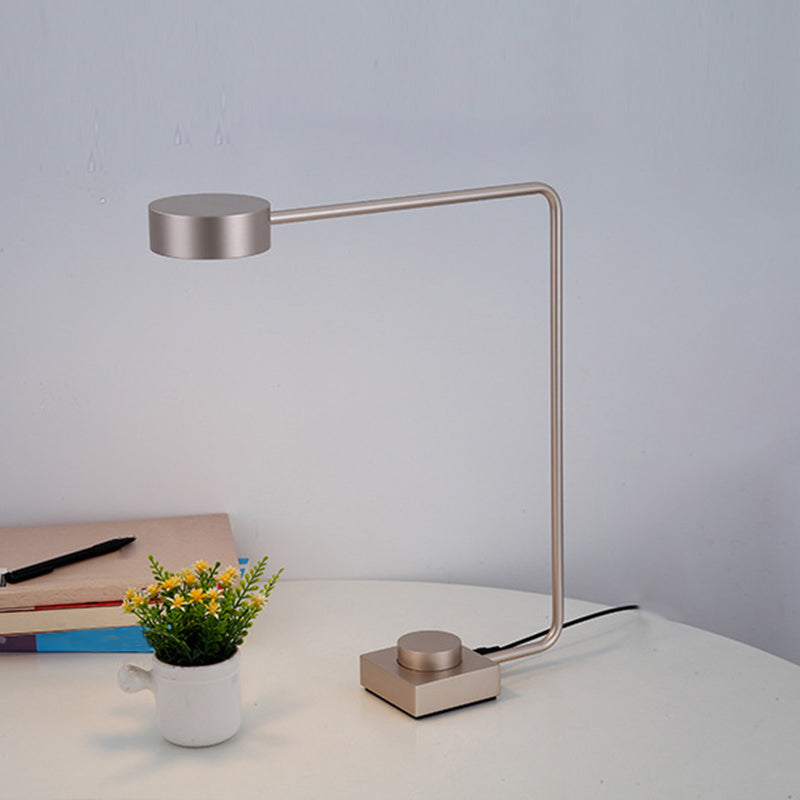 Right Angle Aluminum Study Lamp Nordic Metal Plug-in Table Light with Power Knob