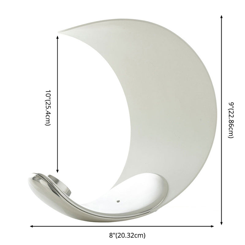 Luz de mesa LED de dormitorio metálico de lámpara de luna en forma de luna en forma de luna con cable enchufable