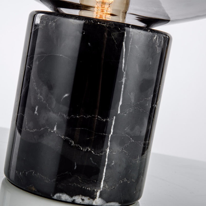 Cilindrische marmeren basistafellamp postmoderne stijl ovaal glas nachtkastje licht voor slaapkamer woonkamer