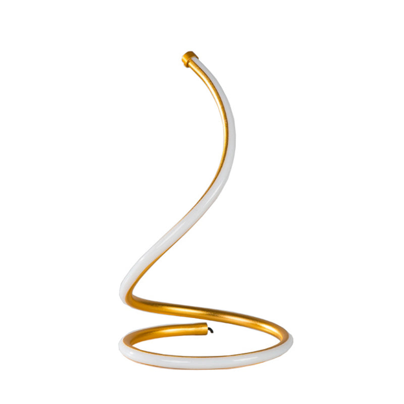 Curling Nightstand Lamp Simple Artistic Metal Bedside LED Linear Table Lighting
