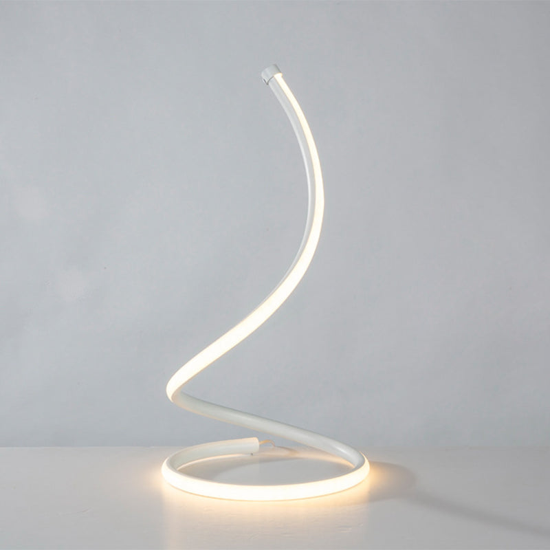 Curling Nightstand Lamp Simple Artistic Metal Bedside LED Linear Table Lighting