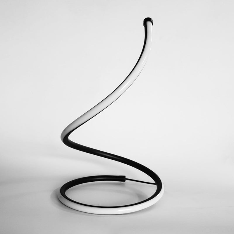 Curling Nightstand Lamp Simple Artistic Metal Bedside LED Linear Table Lighting