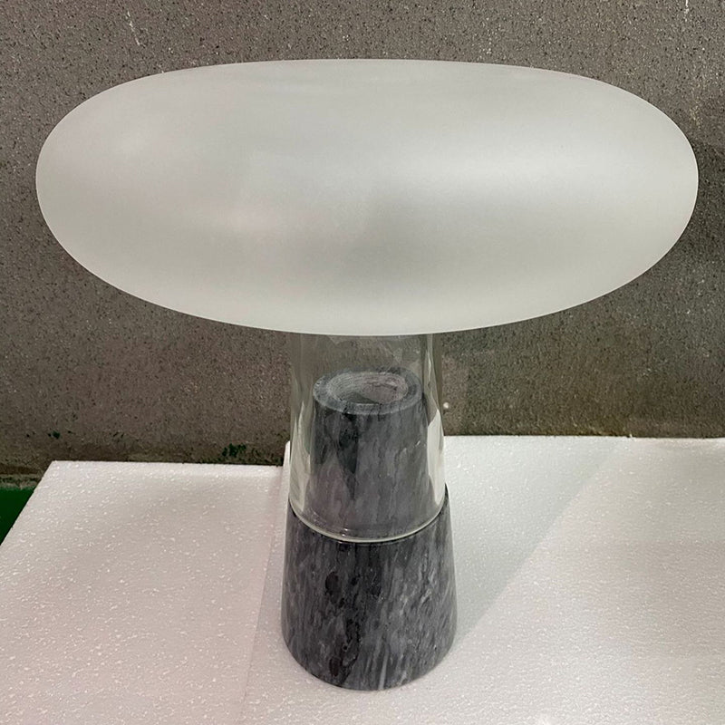 Lampe de table en verre de nuage de champignons créatifs 1 lumière de style nordique marbre maison de nuit décorative Lumière
