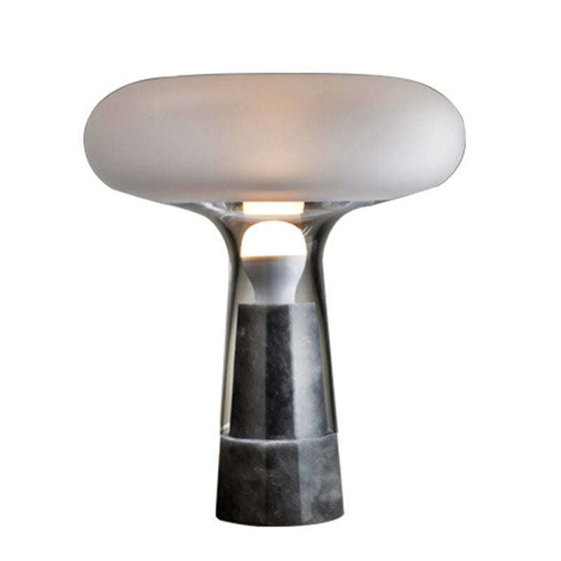 Lampe de table en verre de nuage de champignons créatifs 1 lumière de style nordique marbre maison de nuit décorative Lumière