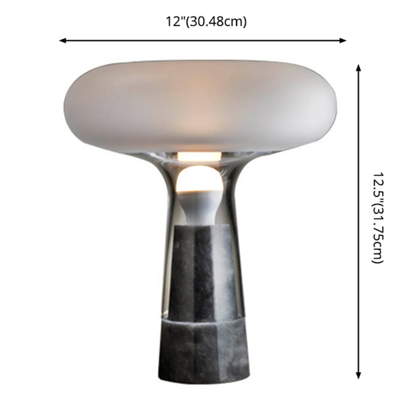 Lampe de table en verre de nuage de champignons créatifs 1 lumière de style nordique marbre maison de nuit décorative Lumière