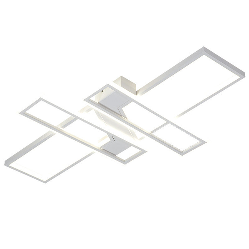 Montaje empotrado de techo de dormitorio LED de metal moderno con luz de montaje semiempotrado de bloque rectangular superpuesto