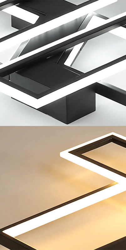 Montaje empotrado de techo de dormitorio LED de metal moderno con luz de montaje semiempotrado de bloque rectangular superpuesto