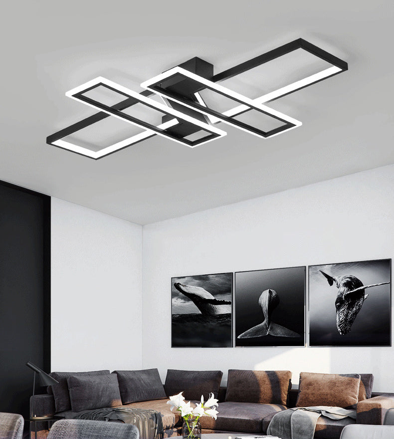 Montaje empotrado de techo de dormitorio LED de metal moderno con luz de montaje semiempotrado de bloque rectangular superpuesto