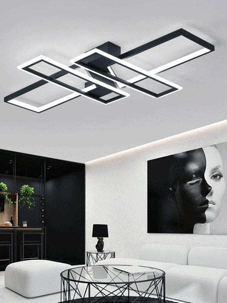 Montaje empotrado de techo de dormitorio LED de metal moderno con luz de montaje semiempotrado de bloque rectangular superpuesto