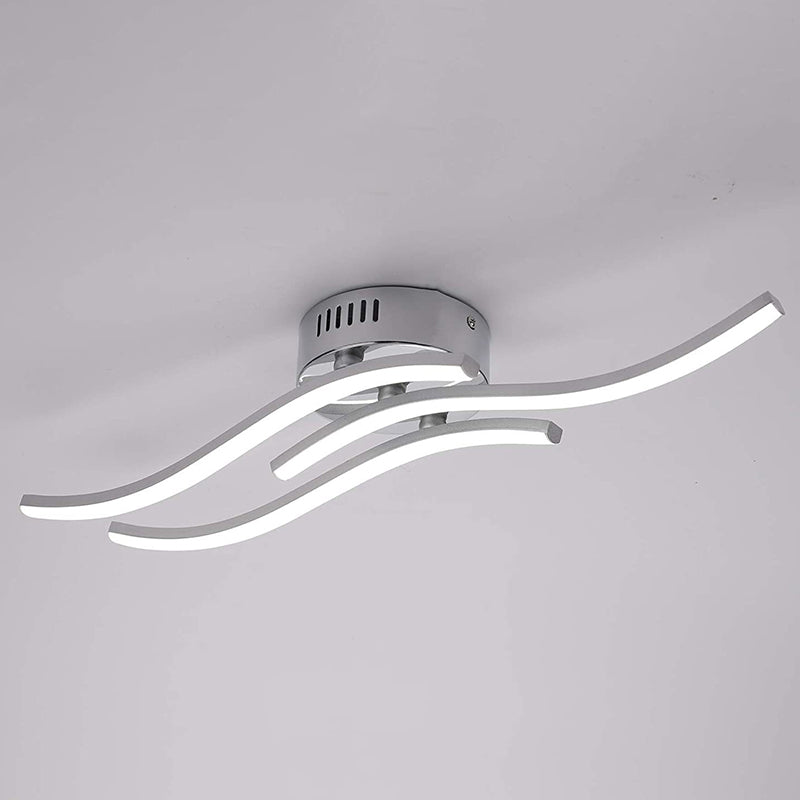Luminaire semi-encastré Wave en aluminium, plafonnier moderne à montage encastré